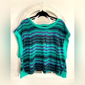 Free People - Striped Teal and Purple Women's Top